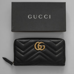 Portfel Gucci Marmont – skóra z pikowaniem chevron z kultowym logo GG