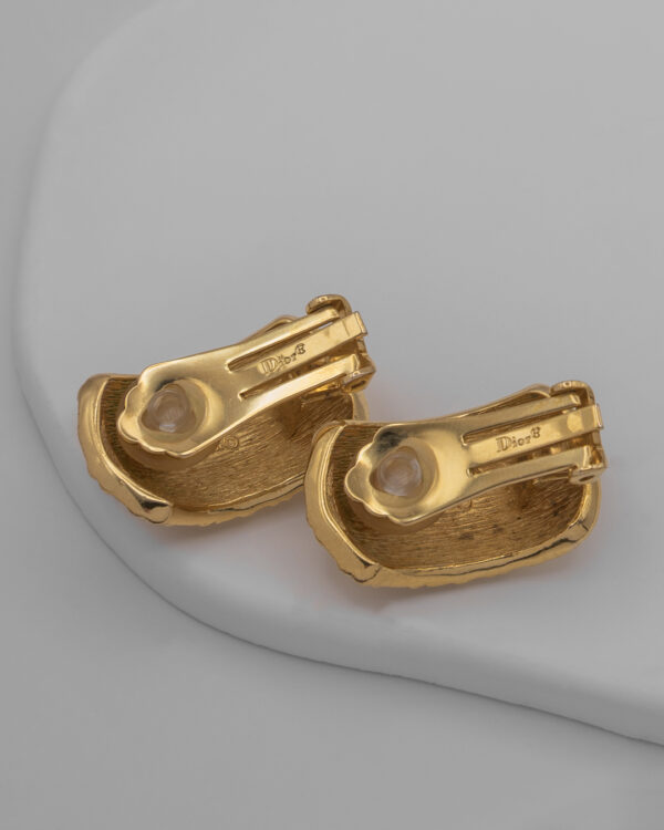 Klipsy Christian Dior – logowane koronkowe houte couture lata 80./90.