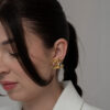 Chanel Vintage CC Clip-On Earrings – Złocone Klipsy Logo CC