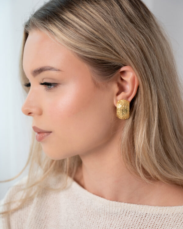 Klipsy Christian Dior – logowane koronkowe houte couture lata 80./90.