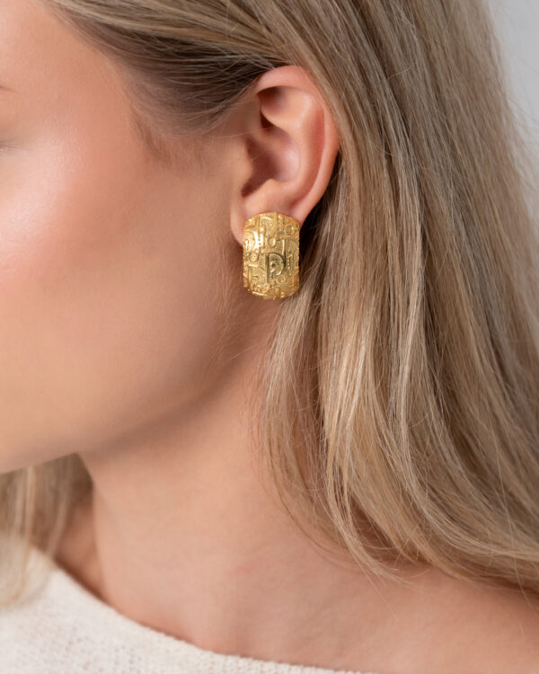 Klipsy Christian Dior – logowane koronkowe houte couture lata 80./90.