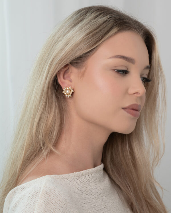 Klipsy Christian Dior – z perłą i kryształami, lata 80./90.