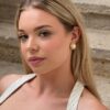 Eleganckie klipsy Ch. Dior z perłą i kryształkami