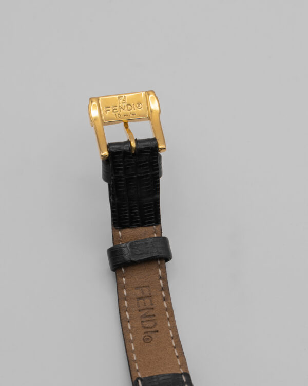 Zegarek Fendi Orologi – złocona koperta z czarną tarczą, Swiss Made, lata 90.