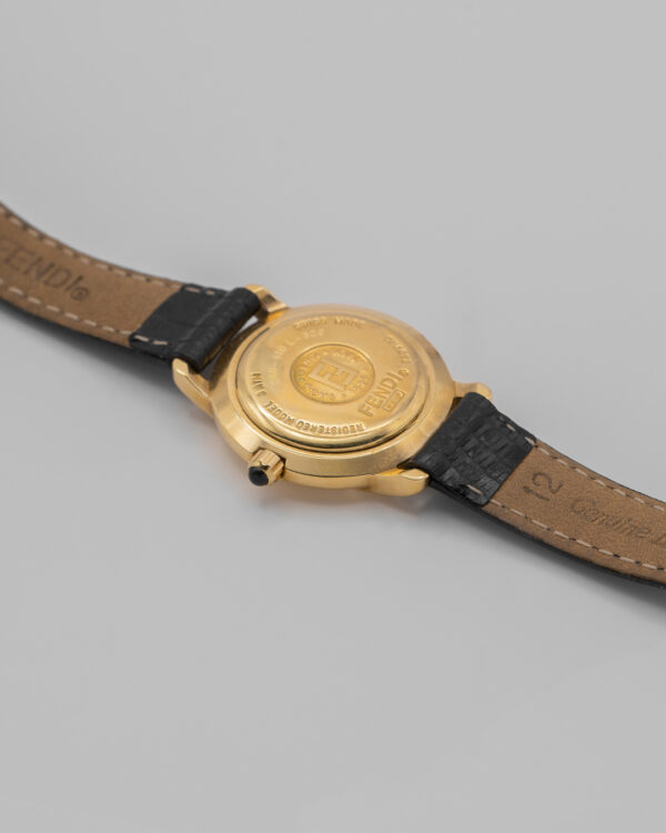Zegarek Fendi Orologi – złocona koperta z czarną tarczą, Swiss Made, lata 90.