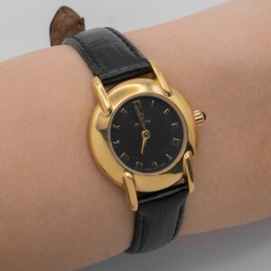 Zegarek Fendi Orologi – złocona koperta z czarną tarczą, Swiss Made, lata 90.