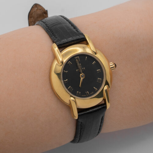Zegarek Fendi Orologi – złocona koperta z czarną tarczą, Swiss Made, lata 90.
