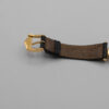 Zegarek Gucci Horsebit Swiss Made - pozłacany zegarek z czarną tarczą i skórzanym paskiem, lata 80./90.
